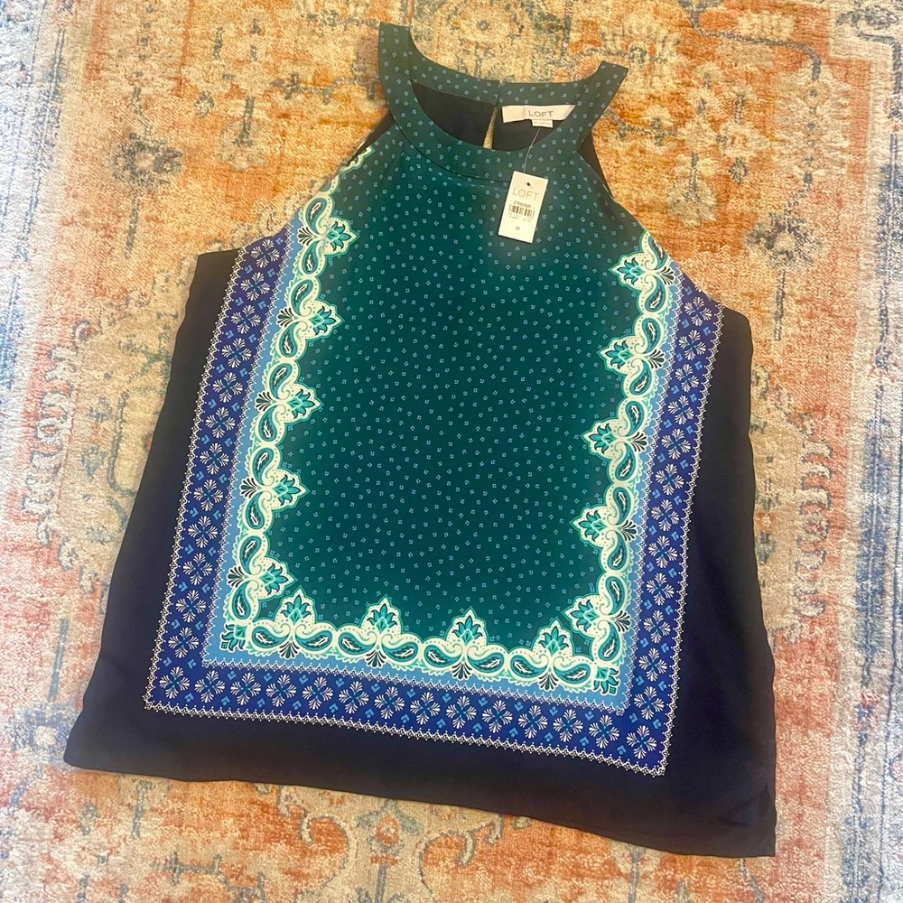 NWT Loft Teal and Blue Women's Top